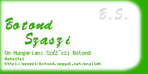 botond szaszi business card